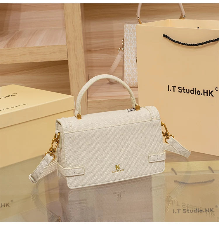 Women's handbag, handbag, women's 2024 new high-end texture summer designer single shoulder crossbody embroidered square bag