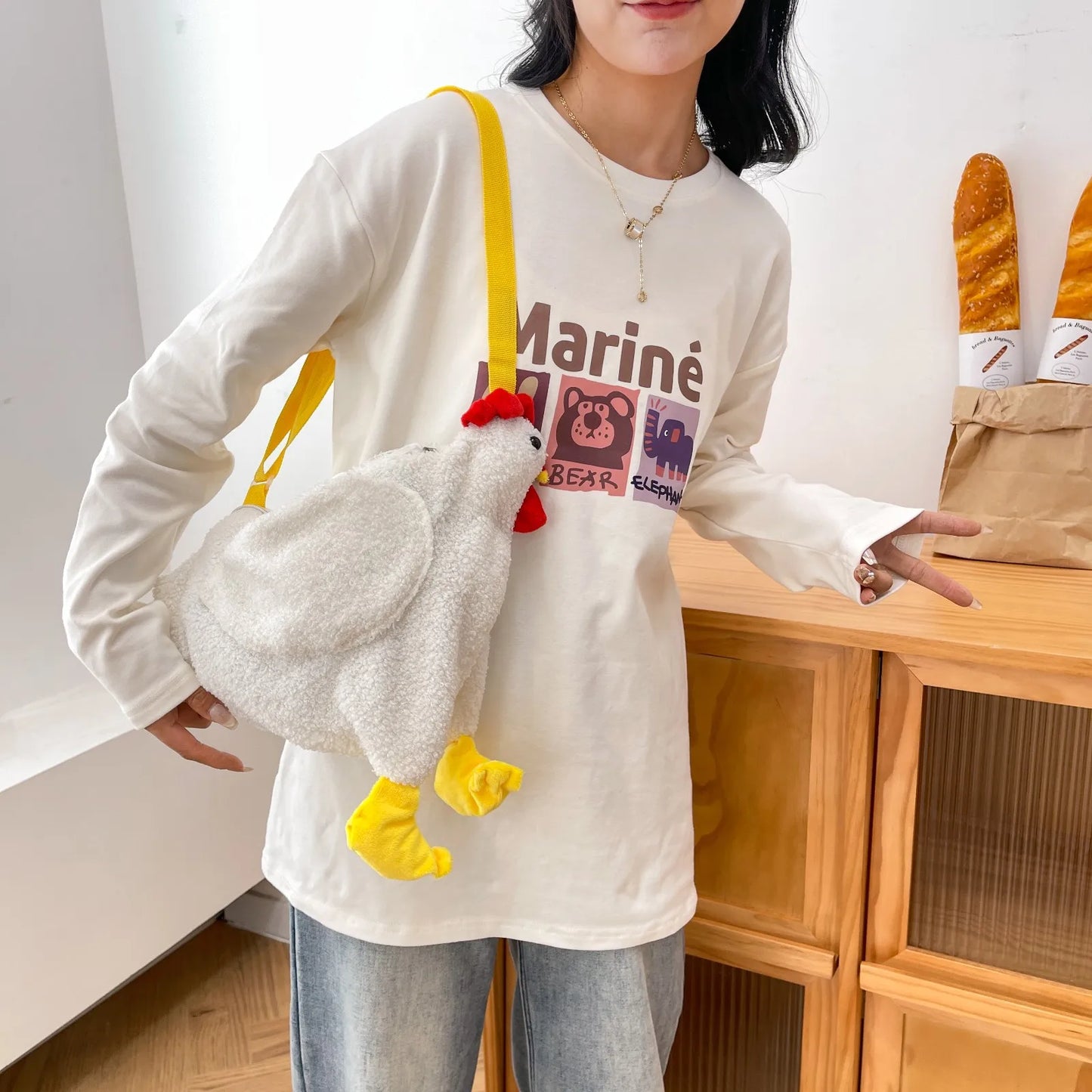 Women Ladies Cute Chicken Mini Chain Bag Shoulder Crossbody Bag Tote Handbag Messenger Luxury Handbags Women Bags