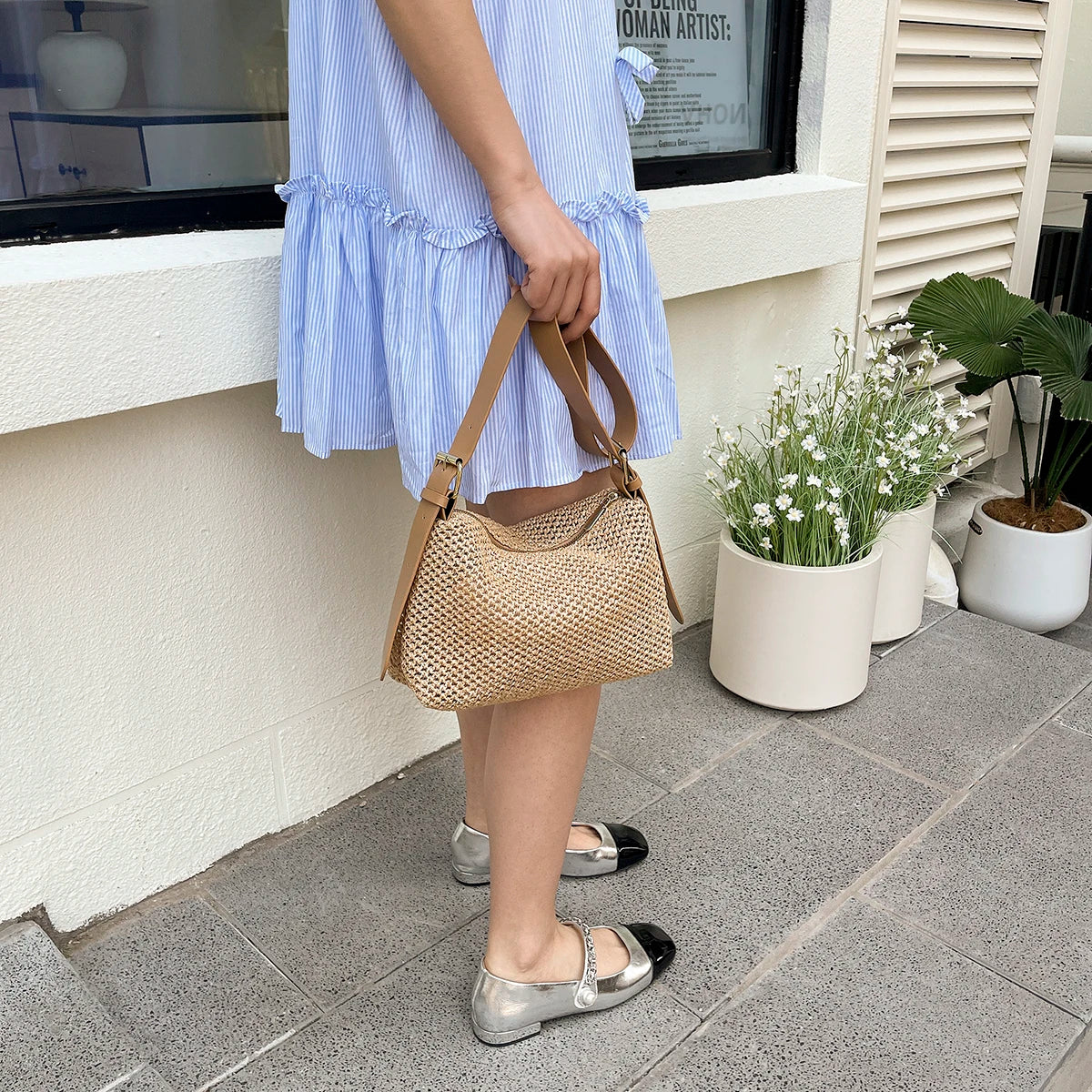 Handbags handbags for women luxury handbags for women Summer niche high sense one shoulder grass woven bag girl 2025