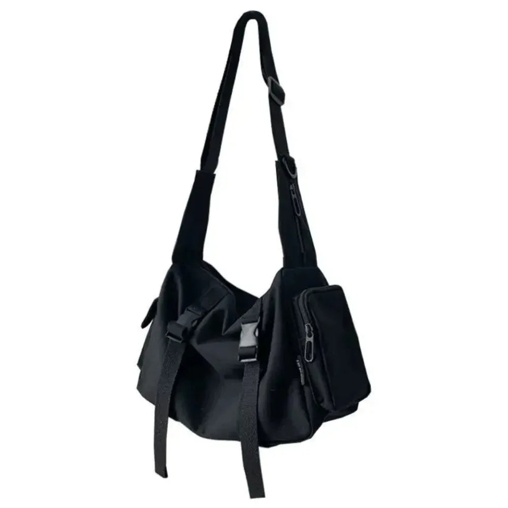 Japanese Harajuku Women Messenger Bag Solid Color Canvas Crossbody Bags Student Large Capacity Handbags Shoulder Bag