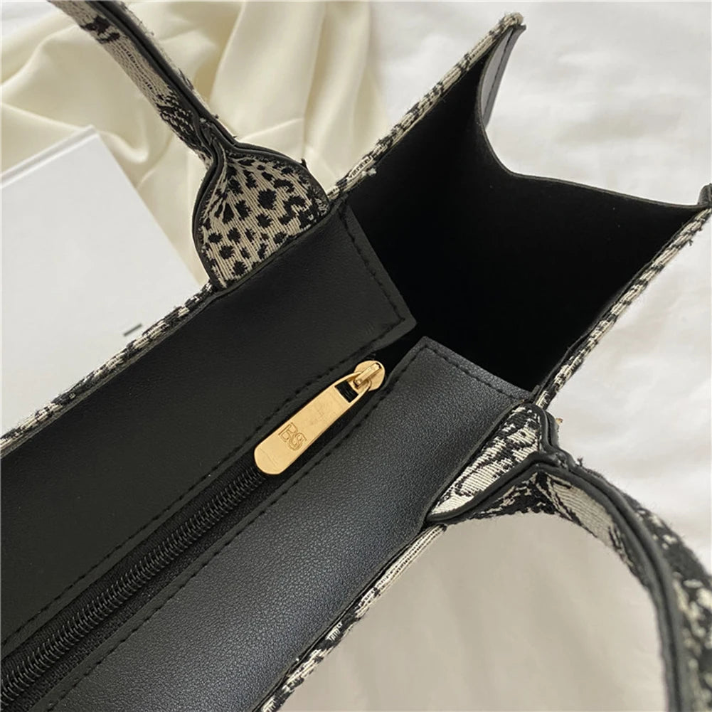 Fashion Ladies Canvas Printing Top-handle Tote Bag Female Casual Printing Creative Design Large Capacity Handbags