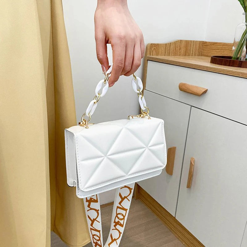 Fashion Women Shoulder Bag Handbags PU Leather Flap Female Large Capacity Metal Chain Casual Crossobdy Clutch Pouch