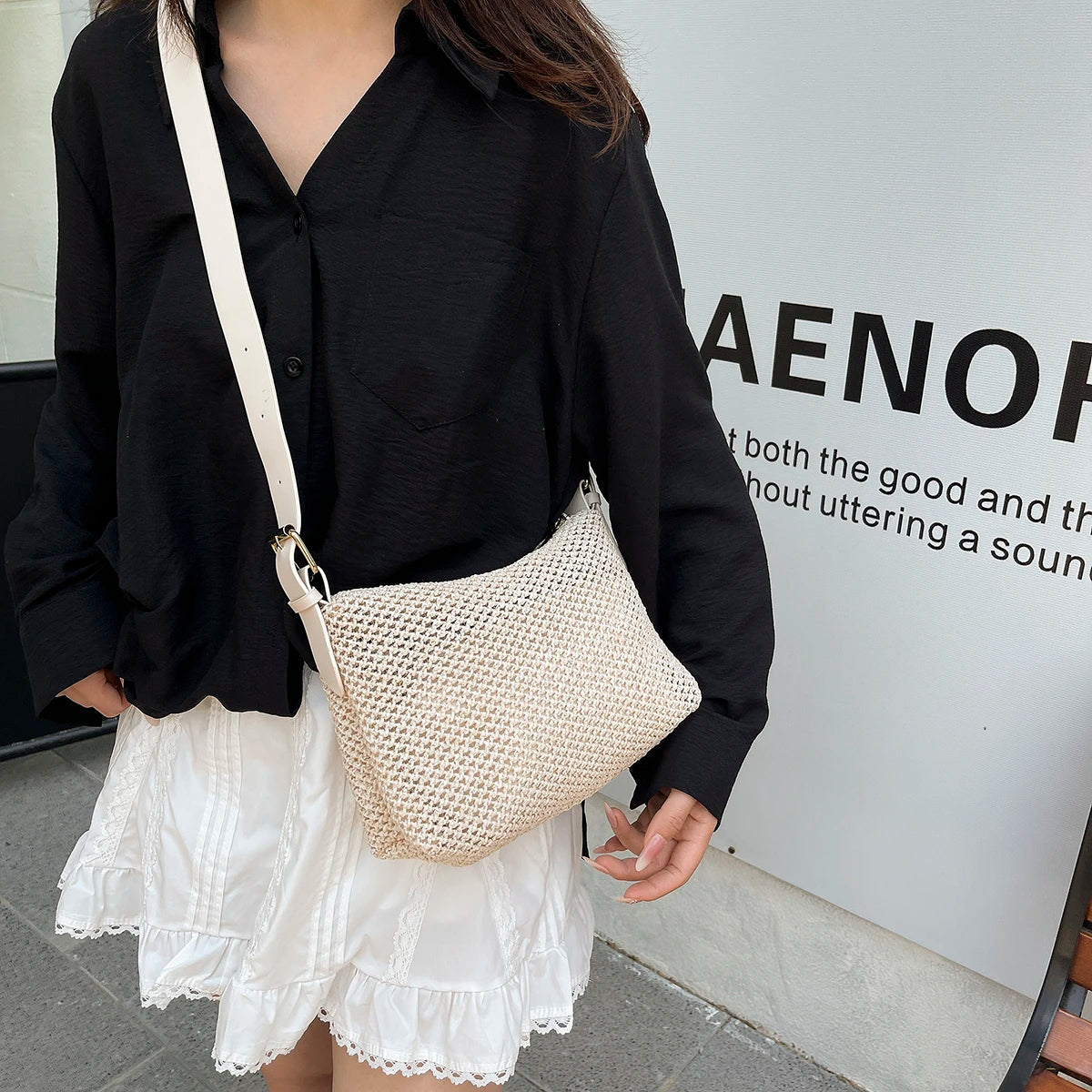 Handbags handbags for women luxury handbags for women Summer niche high sense one shoulder grass woven bag girl 2025