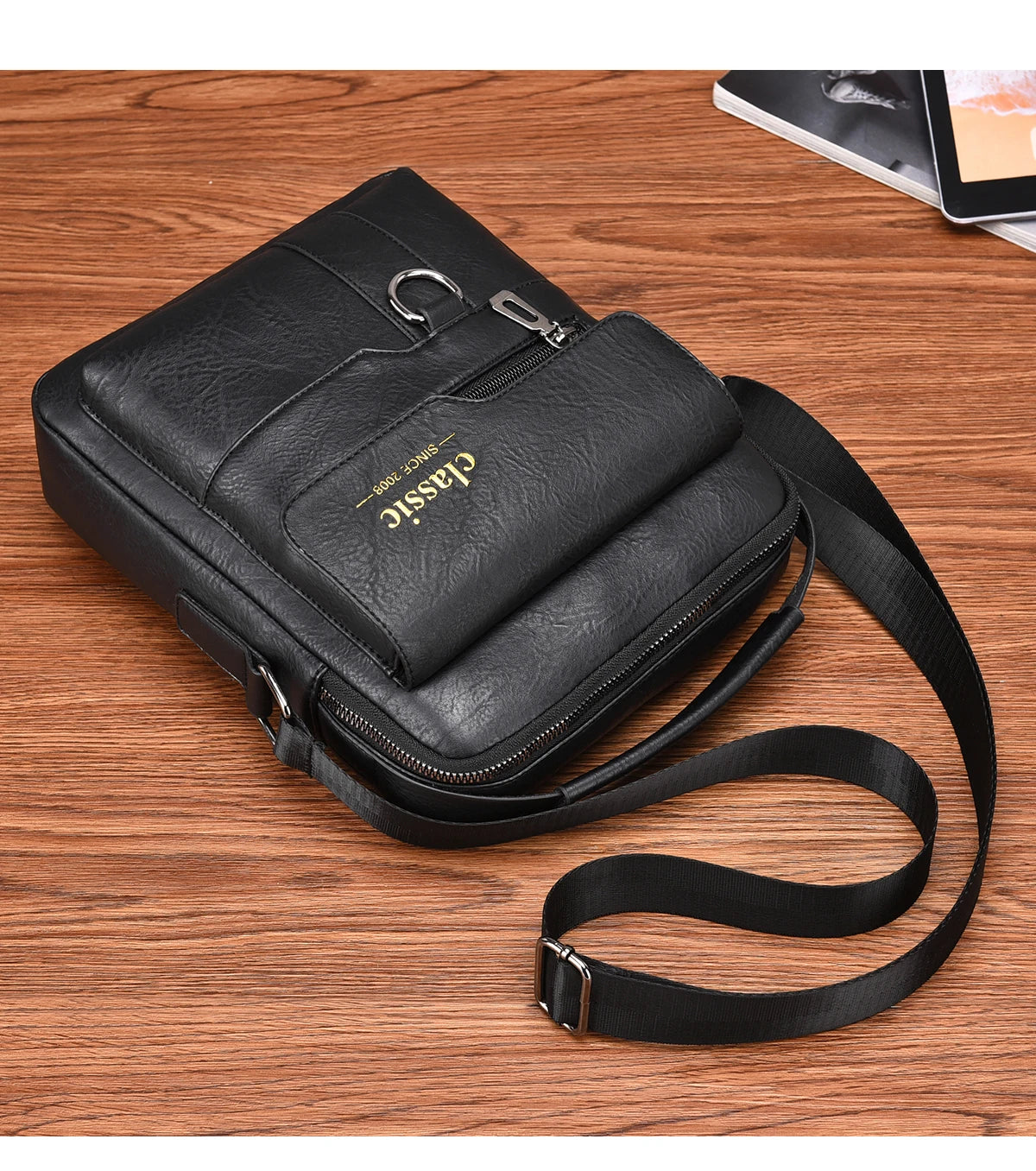 2024 New Vintage Men Crossbody Bag Leather Shoulder Bag For Men Handbags Brown Business Large Capacity Messenger Side Bags Male