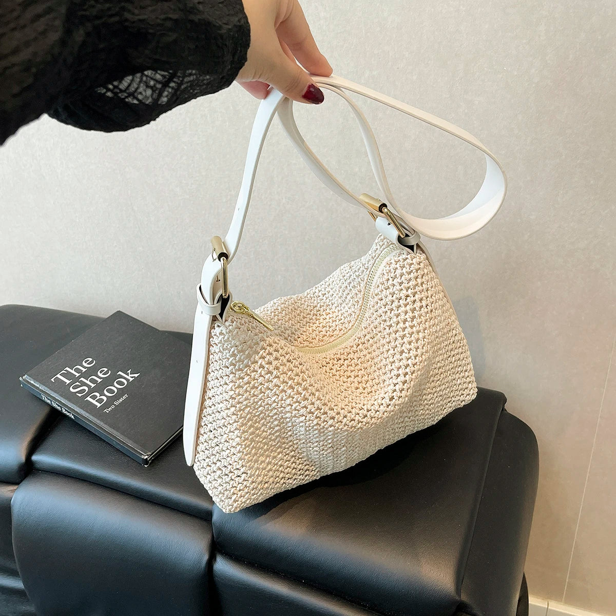 Handbags handbags for women luxury handbags for women Summer niche high sense one shoulder grass woven bag girl 2025