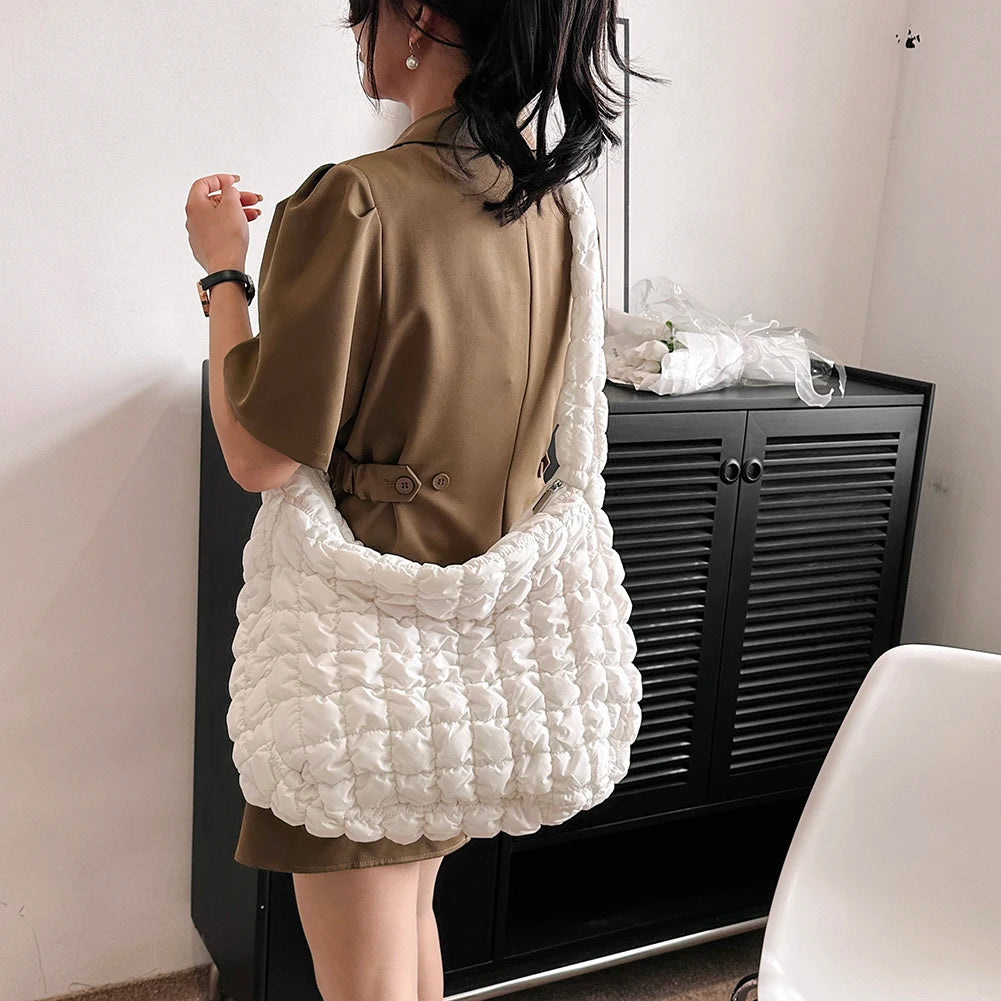 Large Capacity Quilted Padded Crossbody Bag Pleated Bubbles Cloud Shoulder Bags Tote Bucket Designer Bag Ruched Lady Handbags