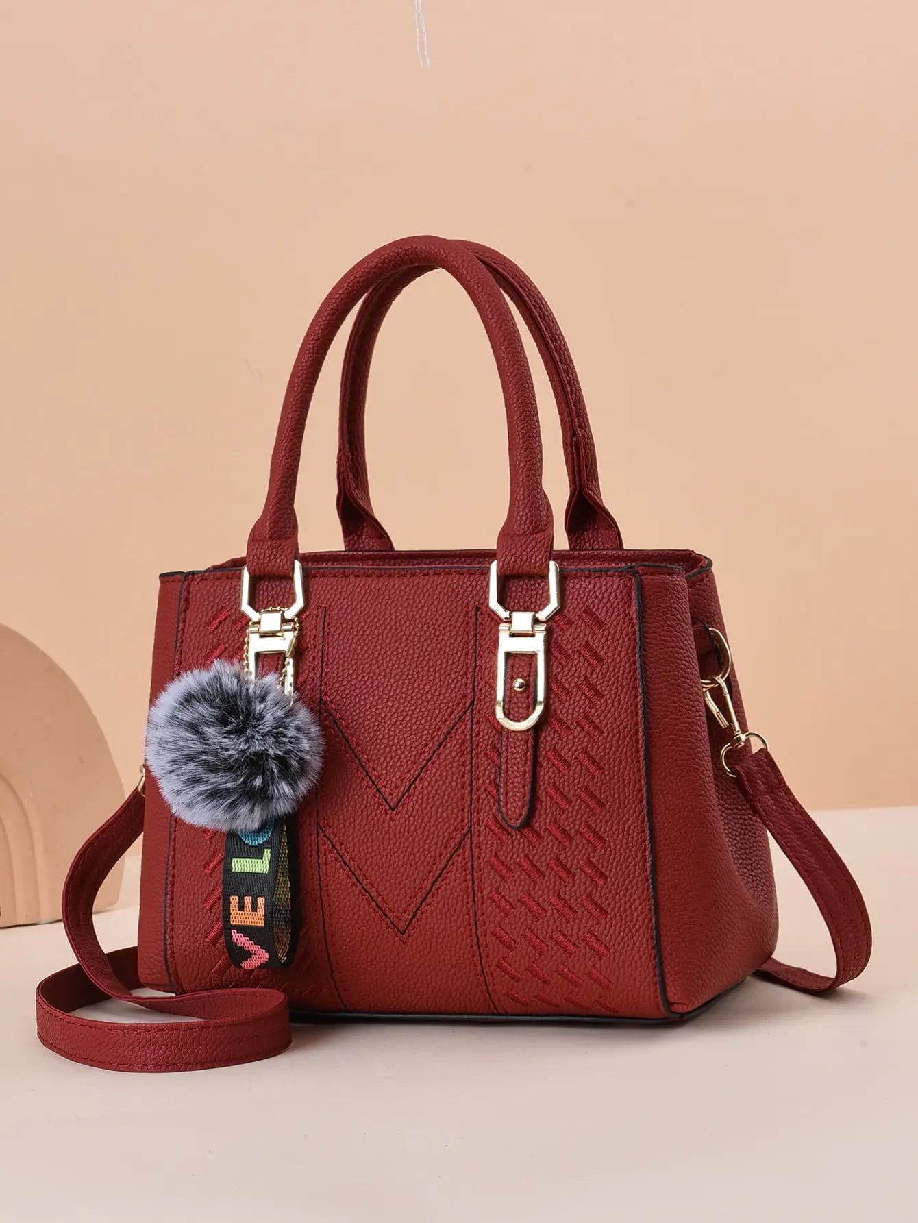 Fashionable large capacity embroidered crossbody bag for women, a handbag for daily use
