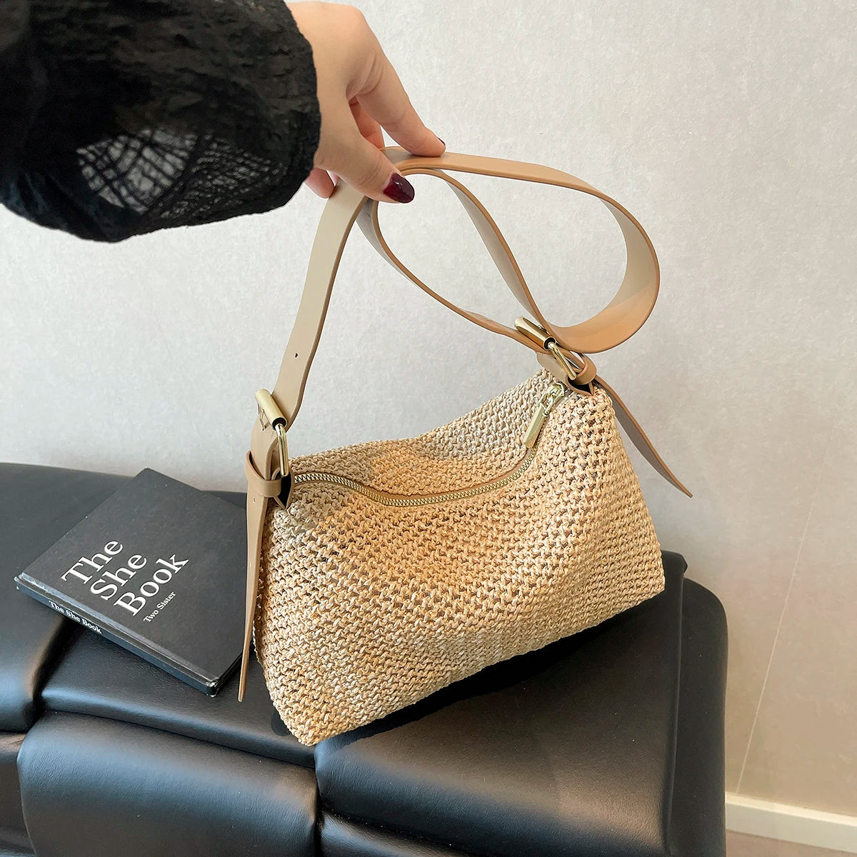 Handbags handbags for women luxury handbags for women Summer niche high sense one shoulder grass woven bag girl 2025