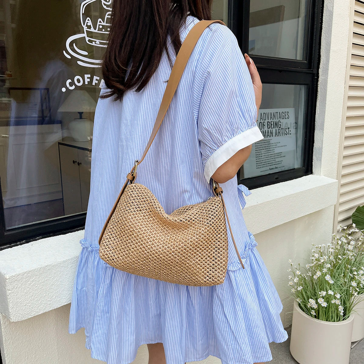 Handbags handbags for women luxury handbags for women Summer niche high sense one shoulder grass woven bag girl 2025
