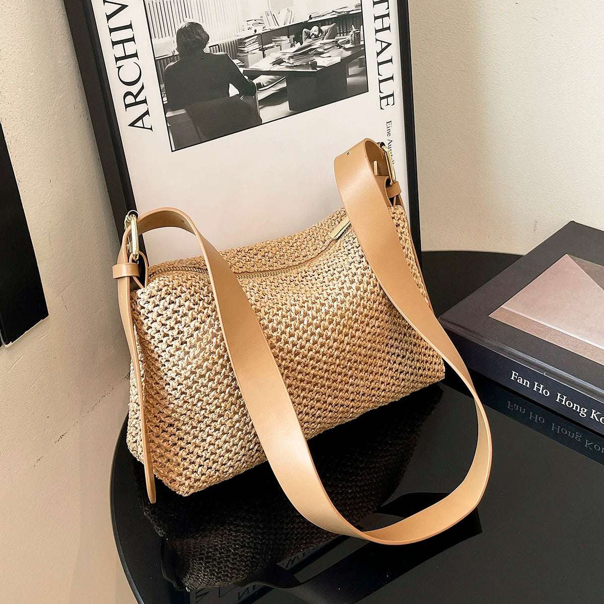 Handbags handbags for women luxury handbags for women Summer niche high sense one shoulder grass woven bag girl 2025