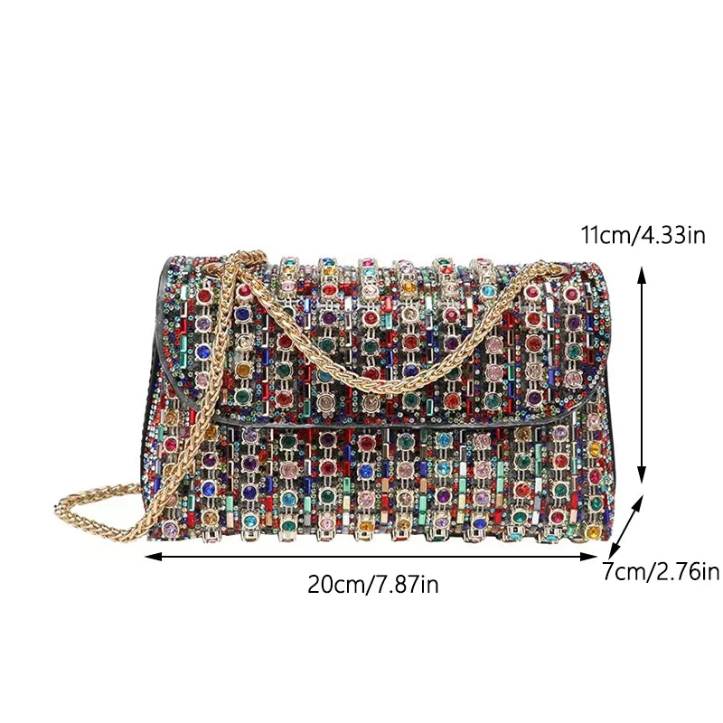 JIOMAY Luxury Designer Handbags Brand Fashion Purses For Women Elegant And Versatile Rhinestone Bag Party Evening Clutch Bag