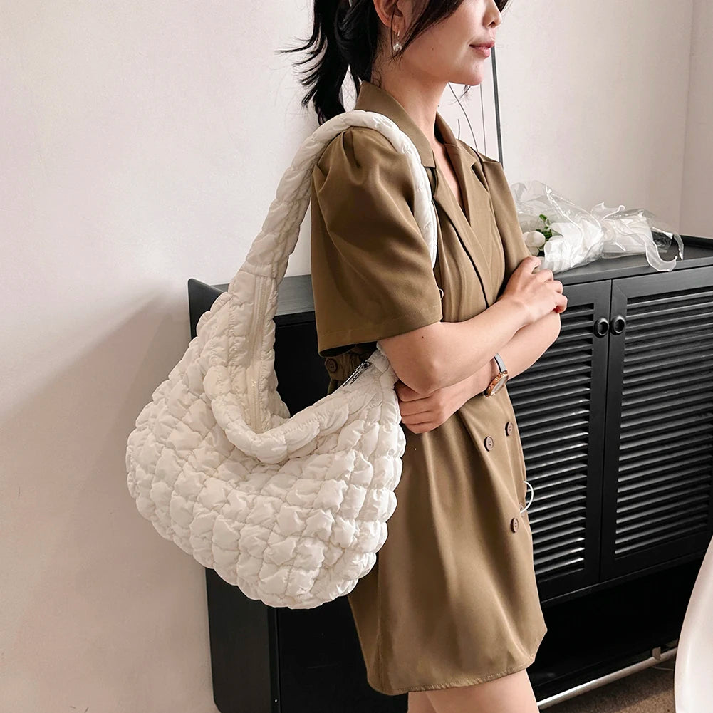 Large Capacity Quilted Padded Crossbody Bag Pleated Bubbles Cloud Shoulder Bags Tote Bucket Designer Bag Ruched Lady Handbags