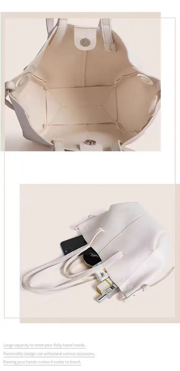 Handheld tote bag with large capacity, trendy and fashionable women's bag, niche and high-end single shoulder bag