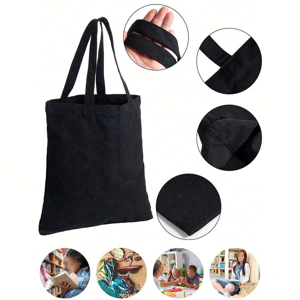 Arcane-Vi Print Graphic Tote Bag Women Men Canvas Handbags Fashion Teen Handbags