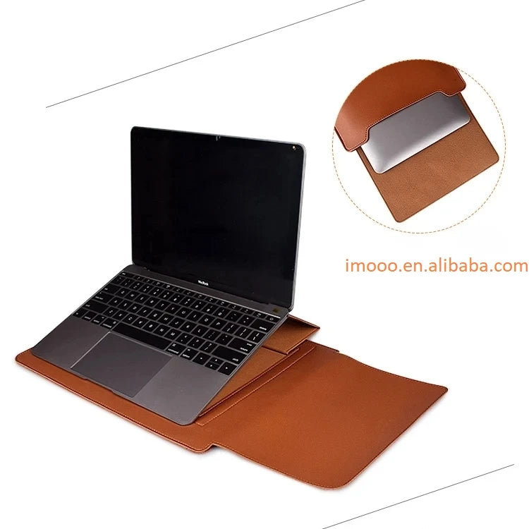 Factory Price Laptop Case with Stand for Computer 13/14/15 Inch PU Leather Notebook Handbag with Mouse Pad Briefcase