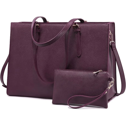 LOVEVOOK Wholesale 2pc Business Briefcase Computer Purse and Bags Office Work School Shoulder Bag for Women Laptop Tote Handbags