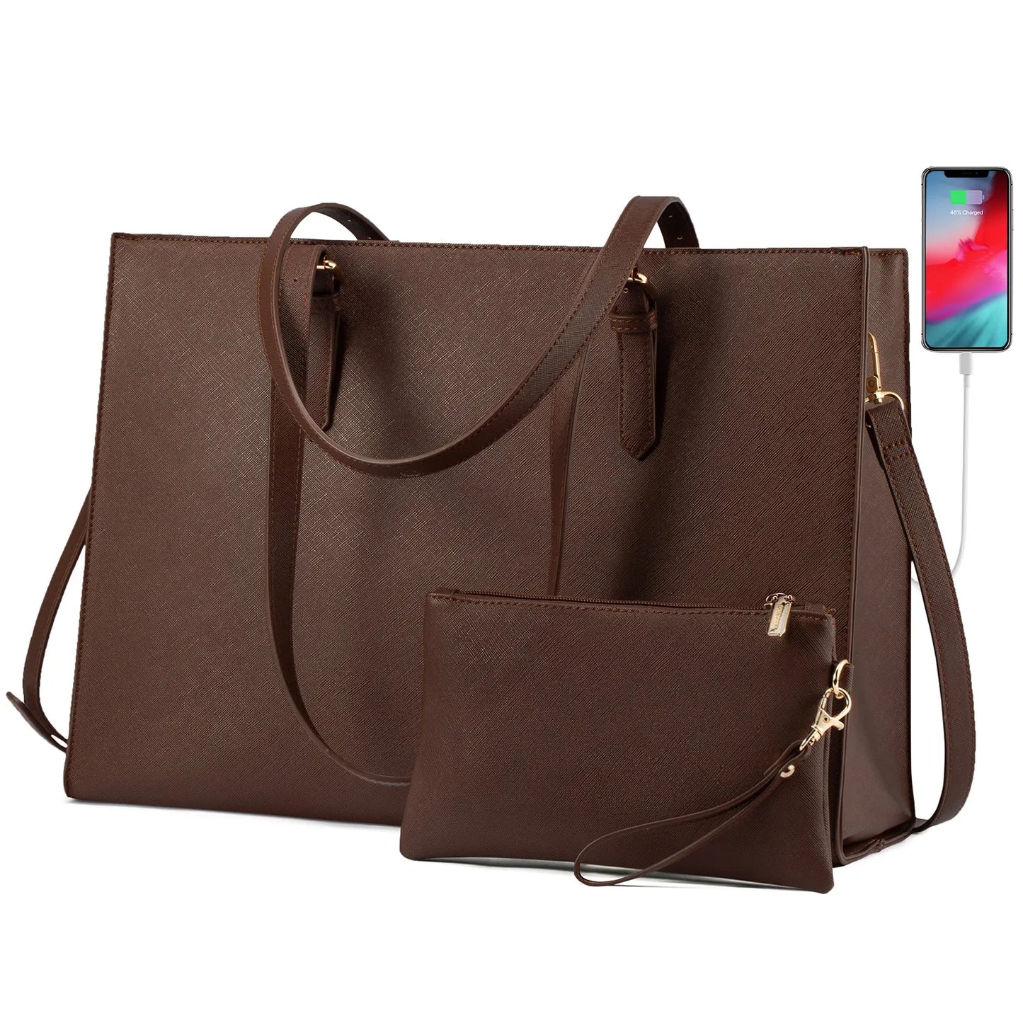 LOVEVOOK Wholesale 2pc Business Briefcase Computer Purse and Bags Office Work School Shoulder Bag for Women Laptop Tote Handbags
