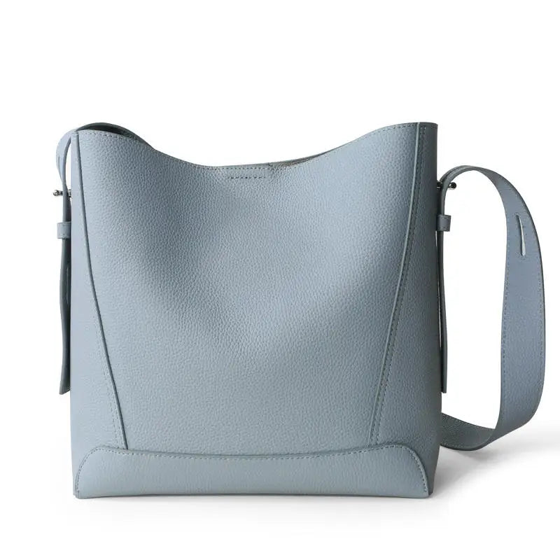Factory Women Luxury Designer Full Grain Brown Genuine Leather Shoulder Bag Tote Shopping Cowhide Handbag for Ladies
