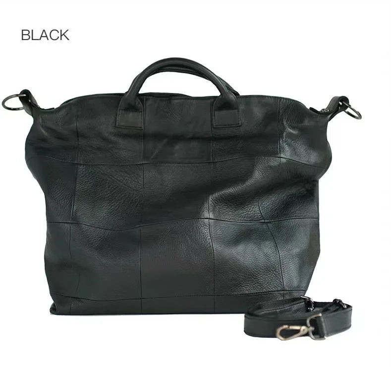 2024 Retro Style Niche Design Genuine Leather Women's Bags Large-Capacity Handbag Traveling Pack Diamond Pattern Computer Packs