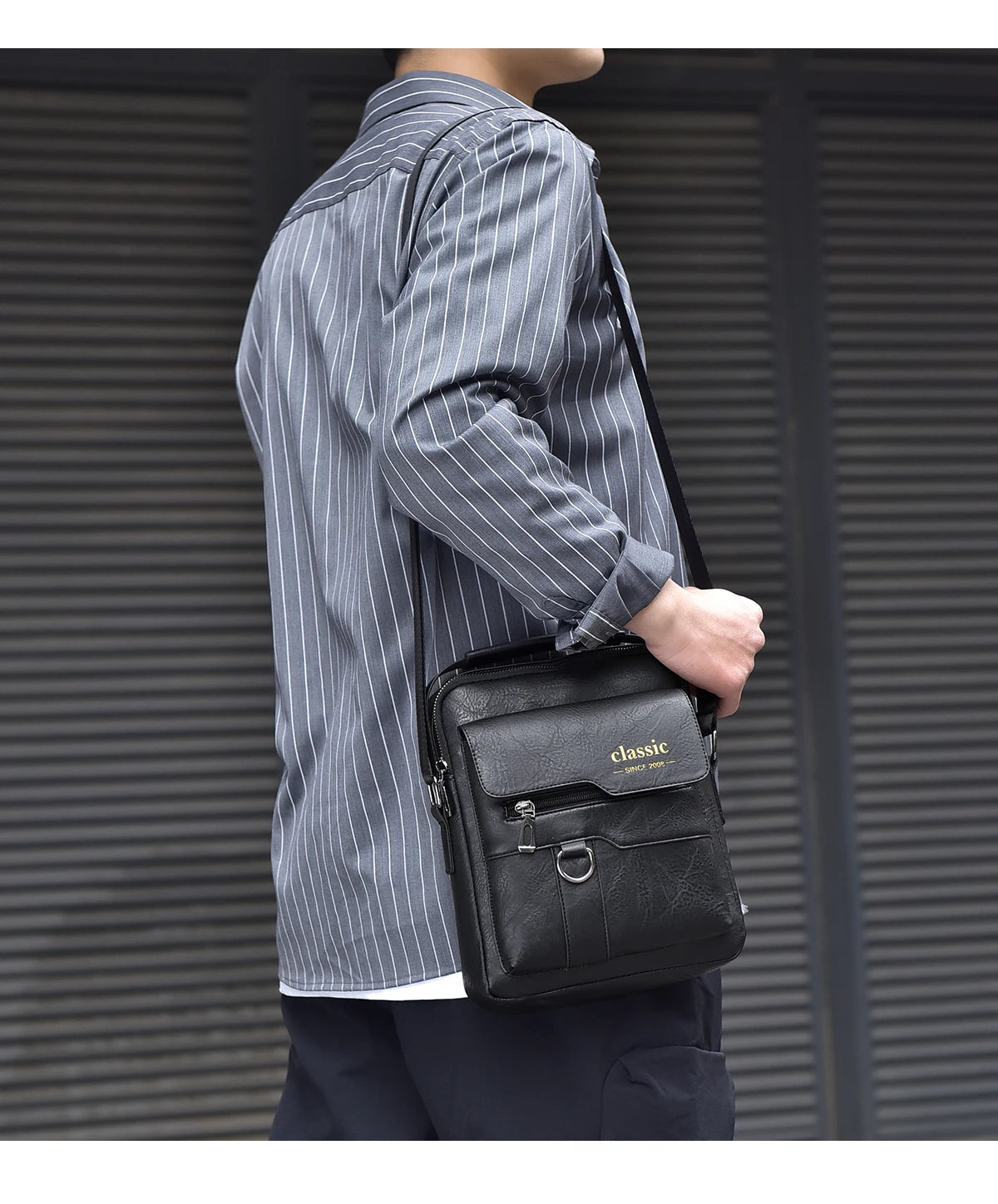 2024 New Vintage Men Crossbody Bag Leather Shoulder Bag For Men Handbags Brown Business Large Capacity Messenger Side Bags Male