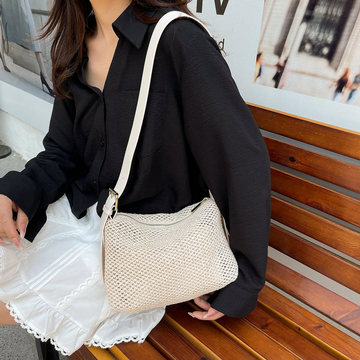 Handbags handbags for women luxury handbags for women Summer niche high sense one shoulder grass woven bag girl 2025