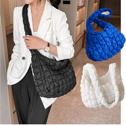 Large Capacity Quilted Padded Crossbody Bag Pleated Bubbles Cloud Shoulder Bags Tote Bucket Designer Bag Ruched Lady Handbags