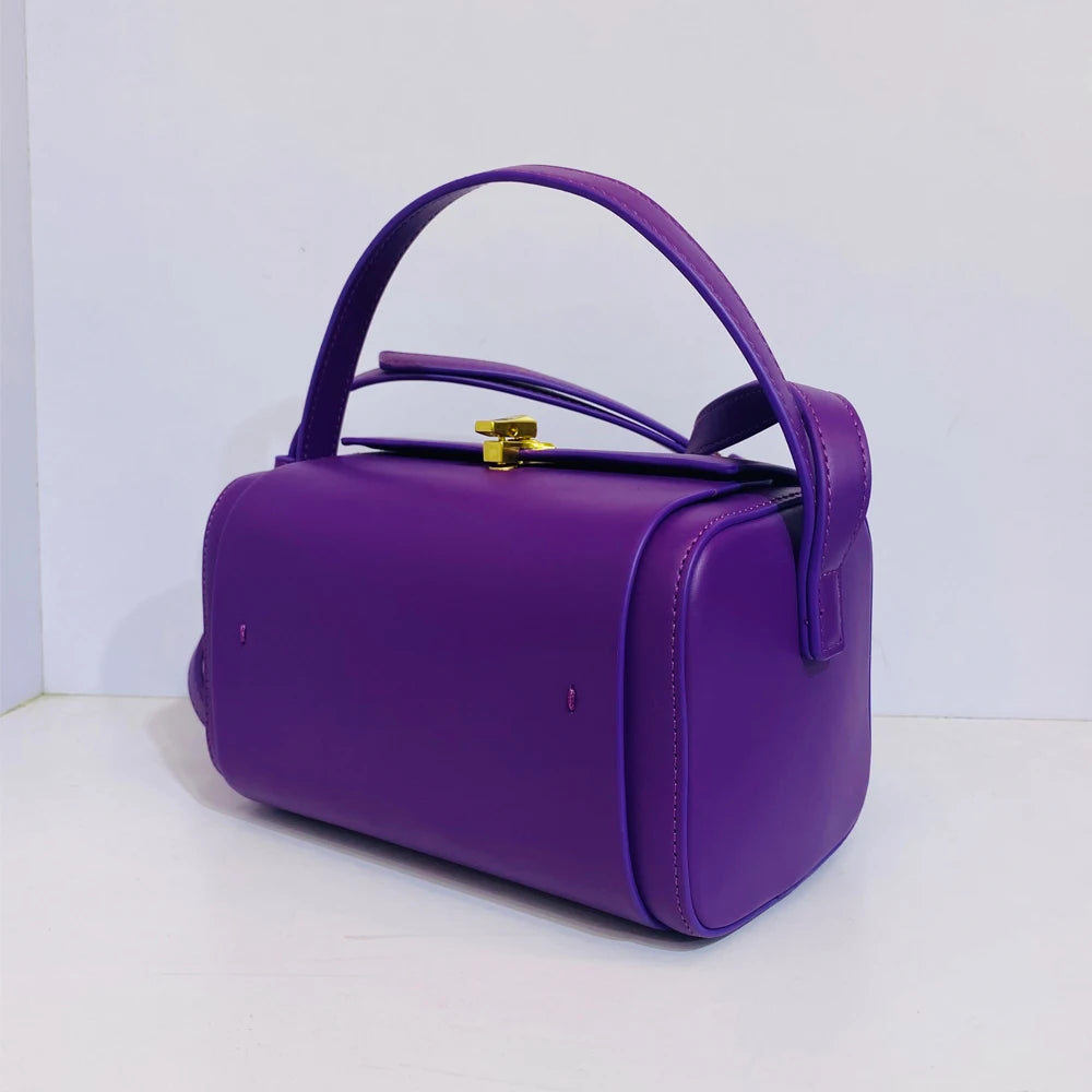 Box Small Boston Bag Luxury Designer Handbags For Women 2023 New  Fashion Square Lock Decoration Shoulder Crossbody Bag Purse