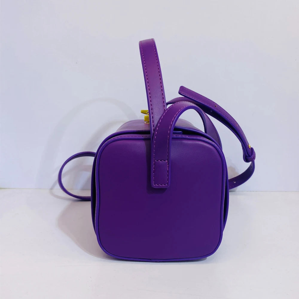 Box Small Boston Bag Luxury Designer Handbags For Women 2023 New  Fashion Square Lock Decoration Shoulder Crossbody Bag Purse
