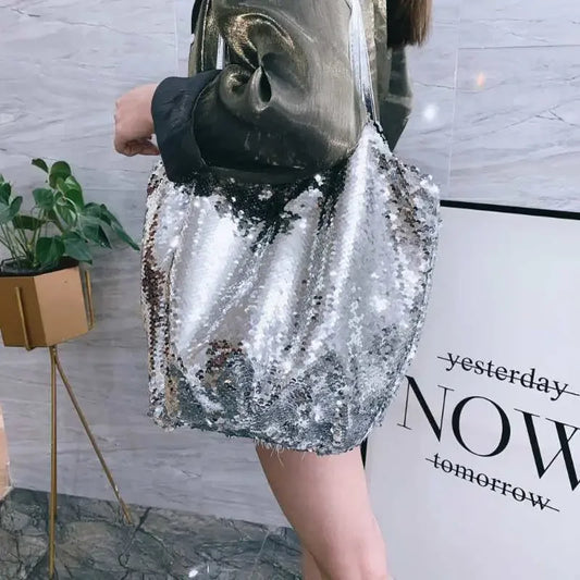 Sequin Handbags Handbags One-shoulder Diagonal Handbags Simple Cloth Bags Large Capacity Women's Bags