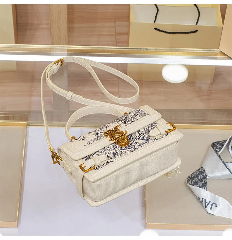 Women's handbag, handbag, women's 2024 new high-end texture summer designer single shoulder crossbody embroidered square bag