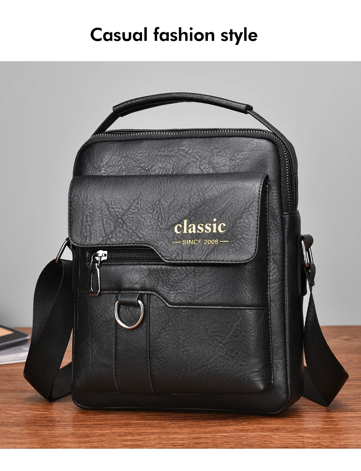 2024 New Vintage Men Crossbody Bag Leather Shoulder Bag For Men Handbags Brown Business Large Capacity Messenger Side Bags Male